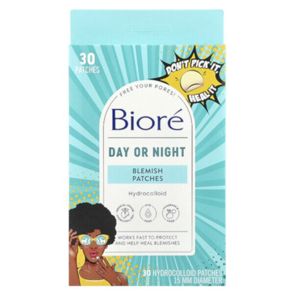 Day or Night Blemish Patches, 30 Hydrocolloid Patches Biore