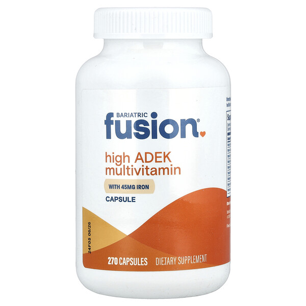 High ADEK Multivitamin With Iron, 270 Capsules Bariatric Fusion