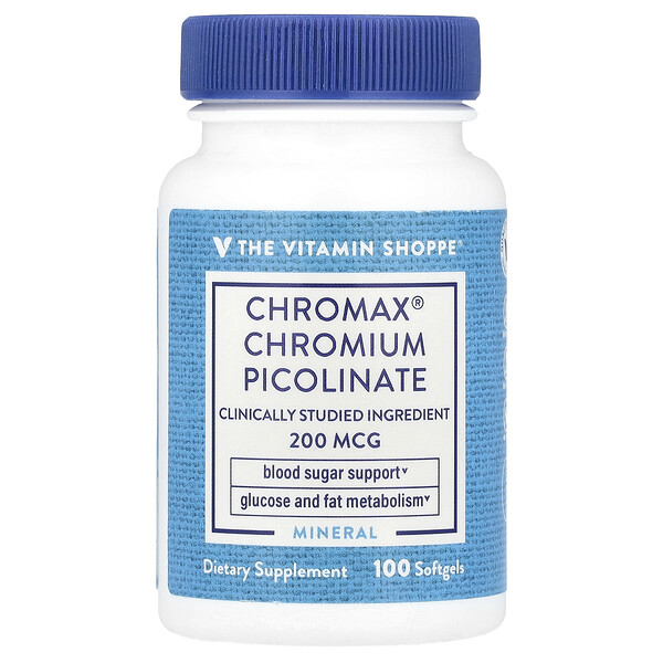 Chromax® Chromium Picolinate, 200 mcg, 100 Softgels The Vitamin Shoppe