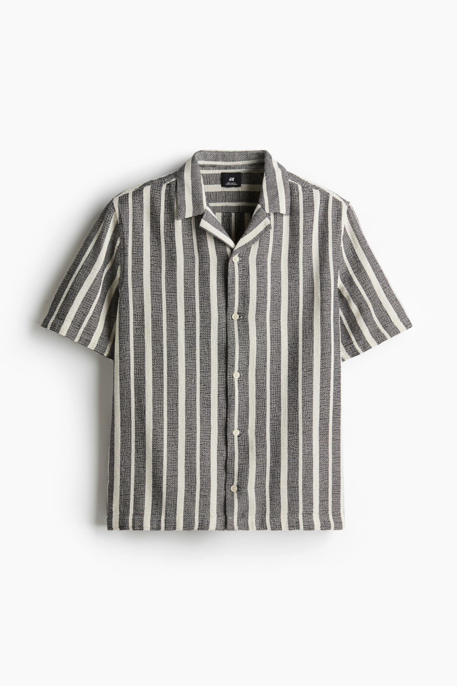 Regular-Fit Textured Resort Shirt H&M