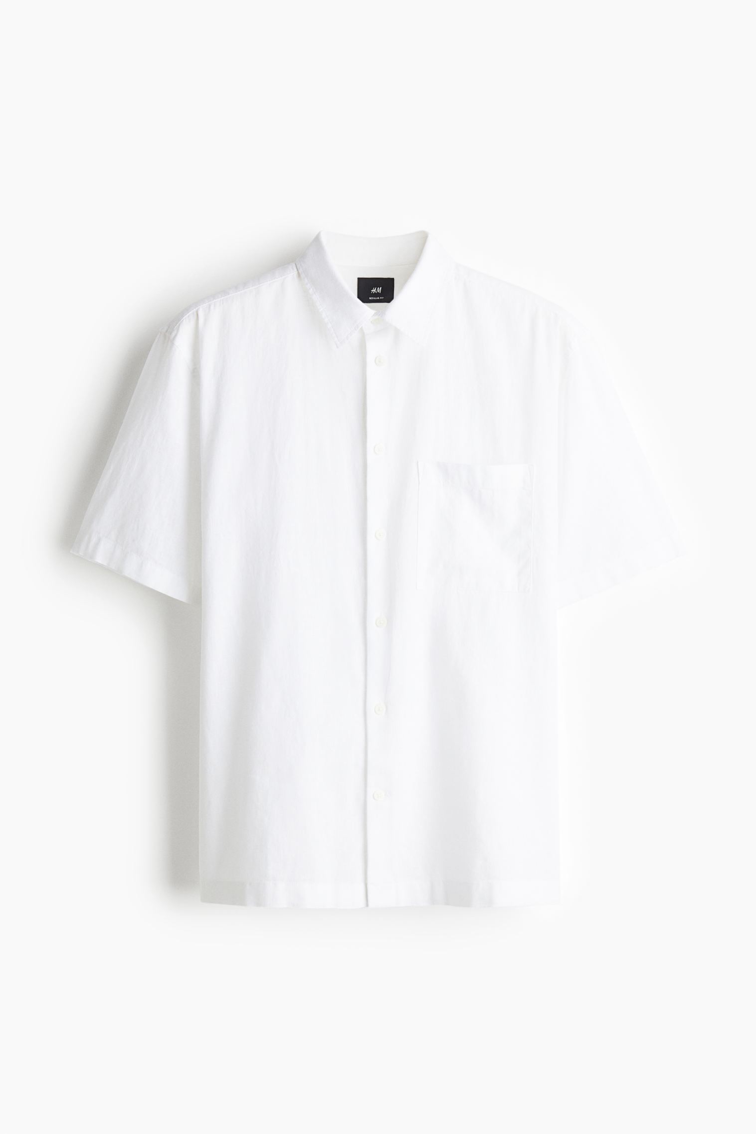 Regular-Fit Short-Sleeved Linen-Blend Shirt H&M