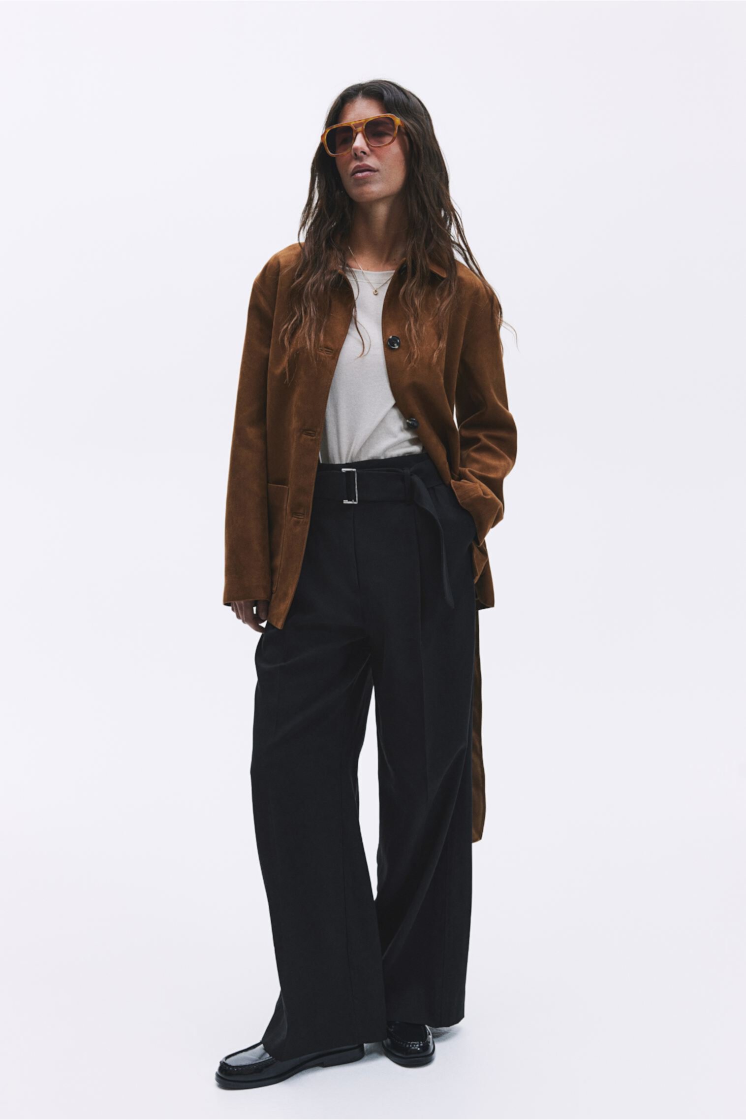 Wide Pants with Belt H&M