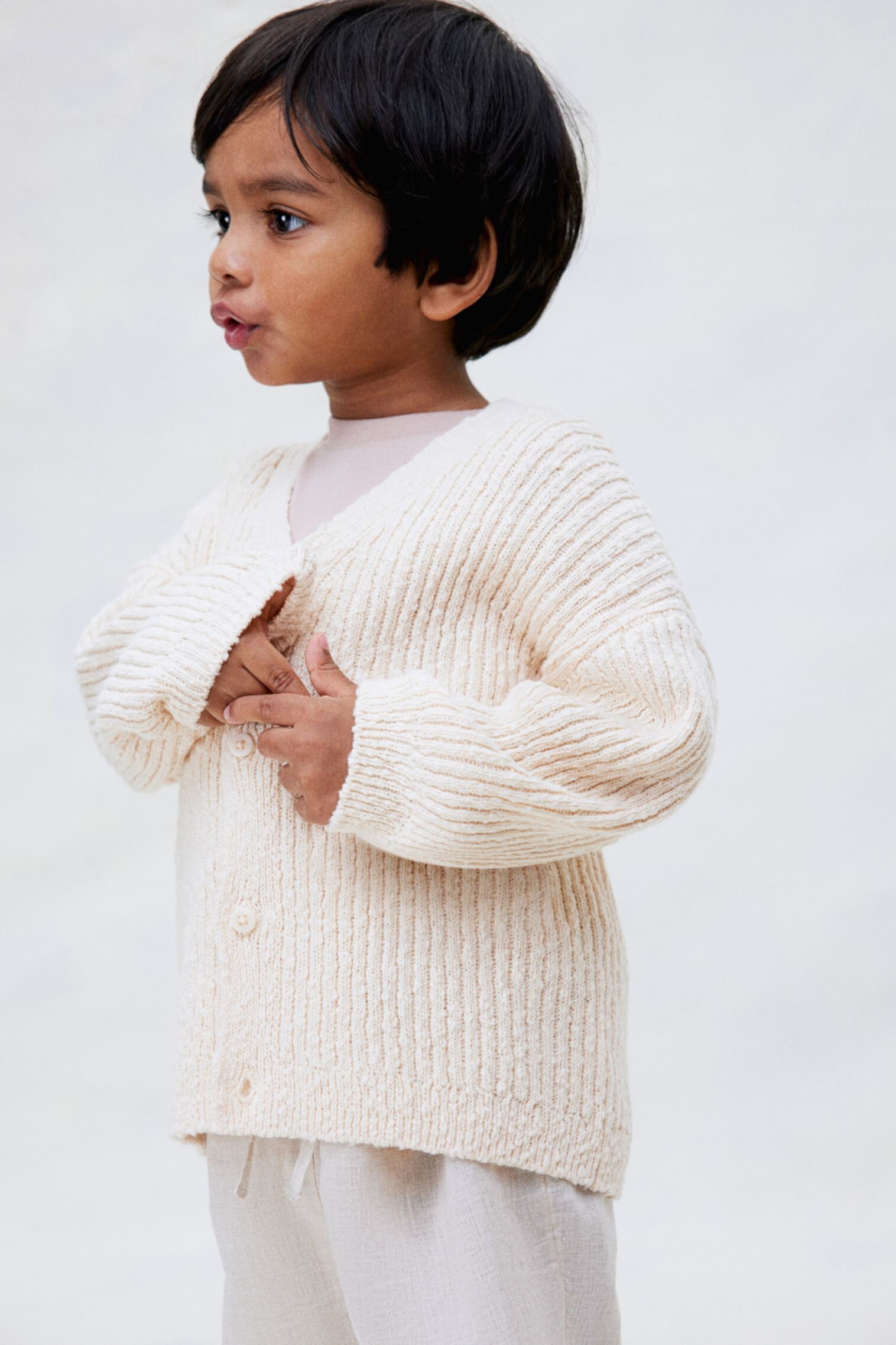 Oversized bouclé-knit cardigan H&M