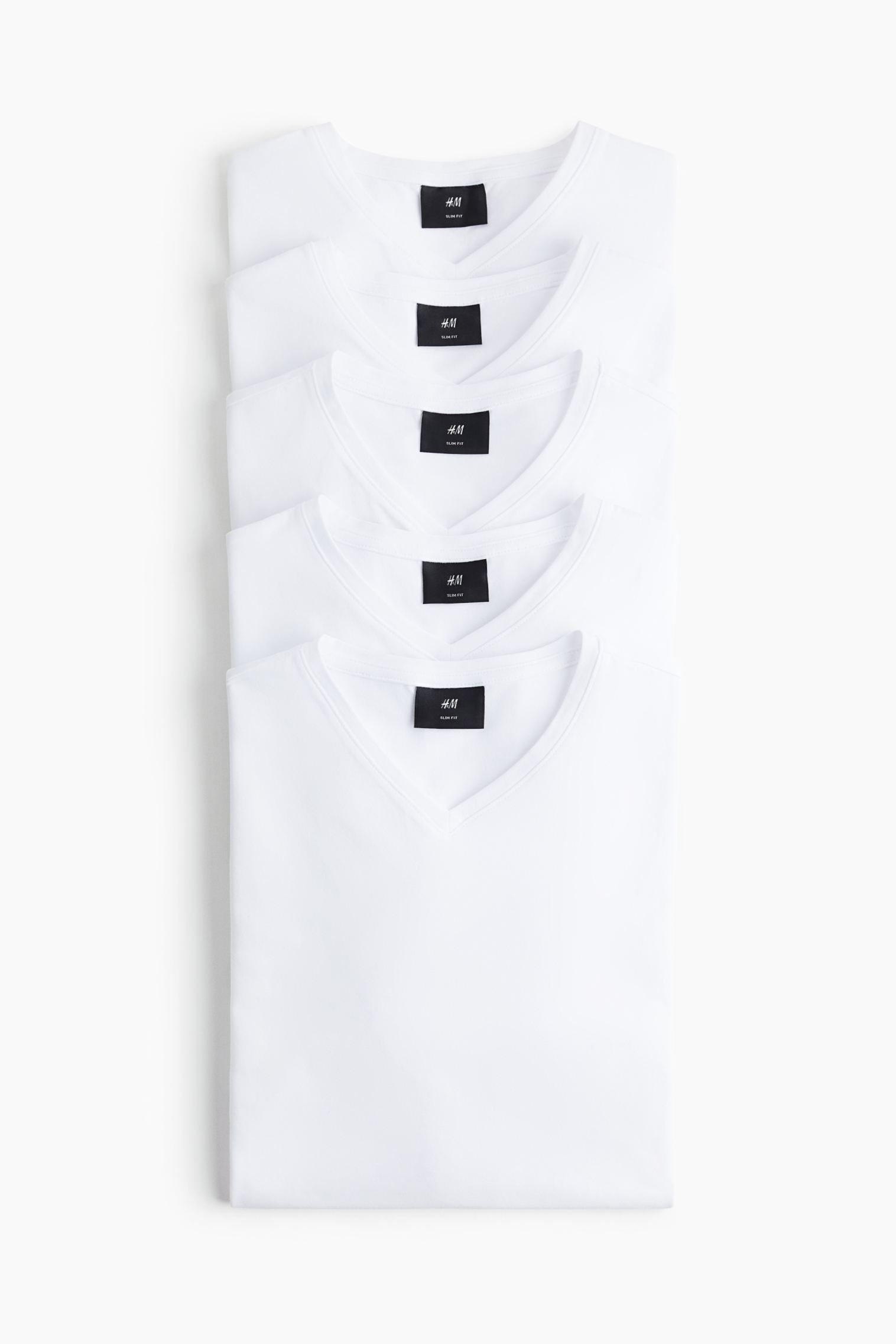 5-pack Slim Fit V-neck T-shirts H&M