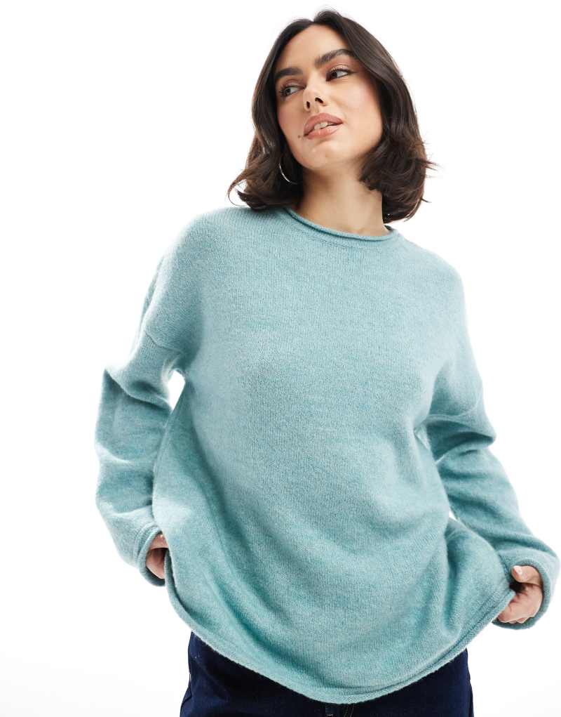 ASOS DESIGN oversized knit sweater in light blue Asos Design