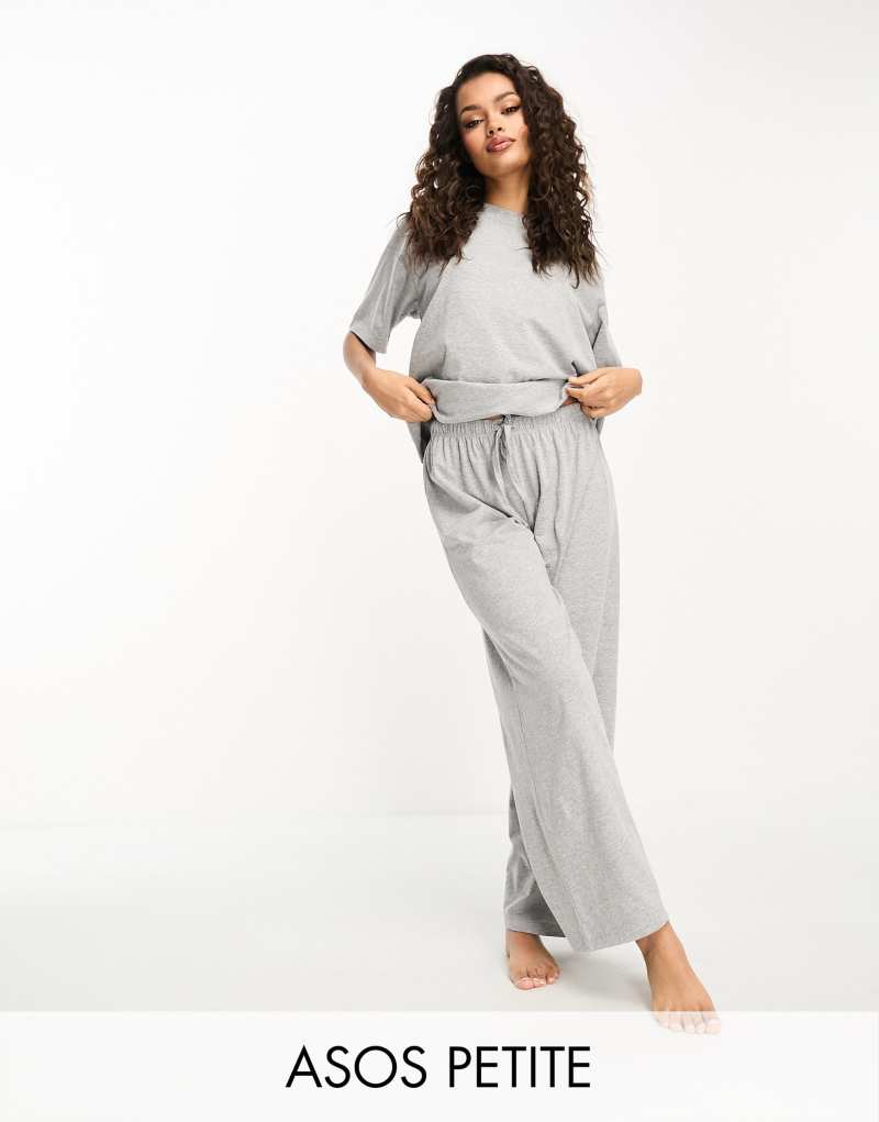 ASOS DESIGN Petite mix & match cotton pajama pants in gray heather ASOS Petite