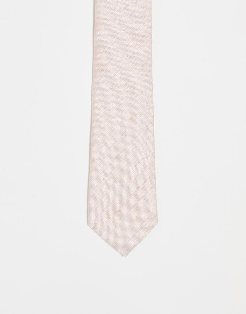 ASOS DESIGN slub textured tie in pink Asos Design