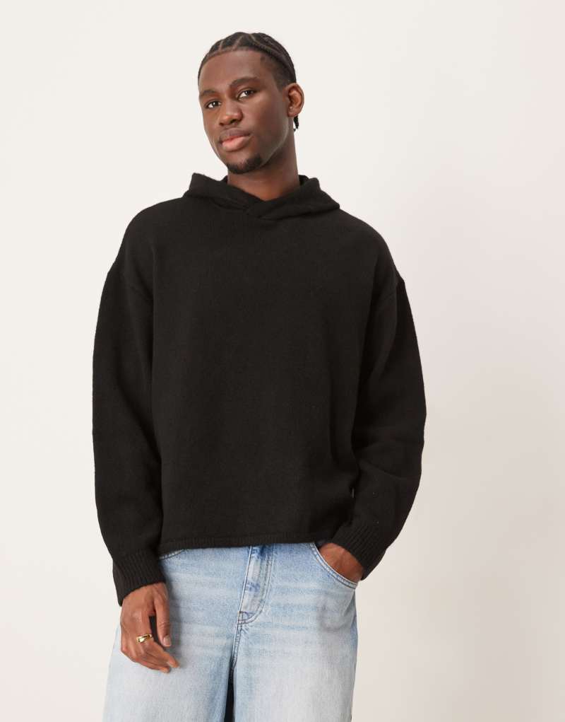 ASOS DESIGN oversized boxy hoodie in black Asos Design