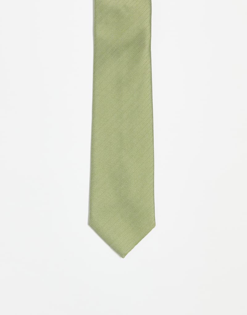 ASOS DESIGN plain tie in green Asos Design