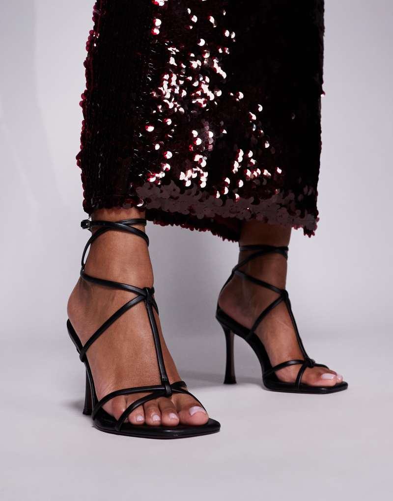 ASOS DESIGN Nobel caged high heeled sandals in black Asos Design