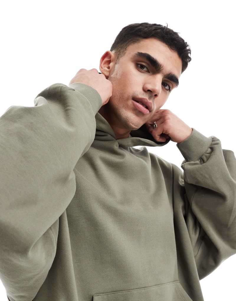 ASOS DEISGN essential extreme oversized hoodie in khaki Asos Design