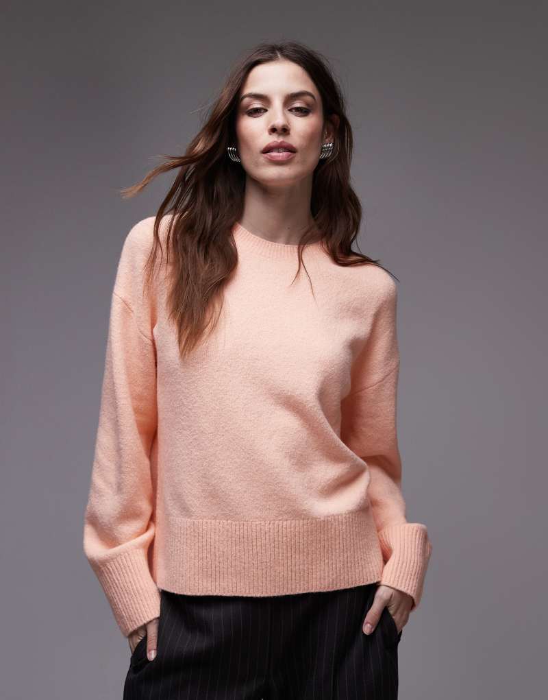 & Other Stories crew neck sweater in soft orange & Other Stories