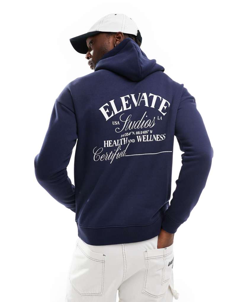 Another Influence elevate oversized hoodie in navy Another Influence