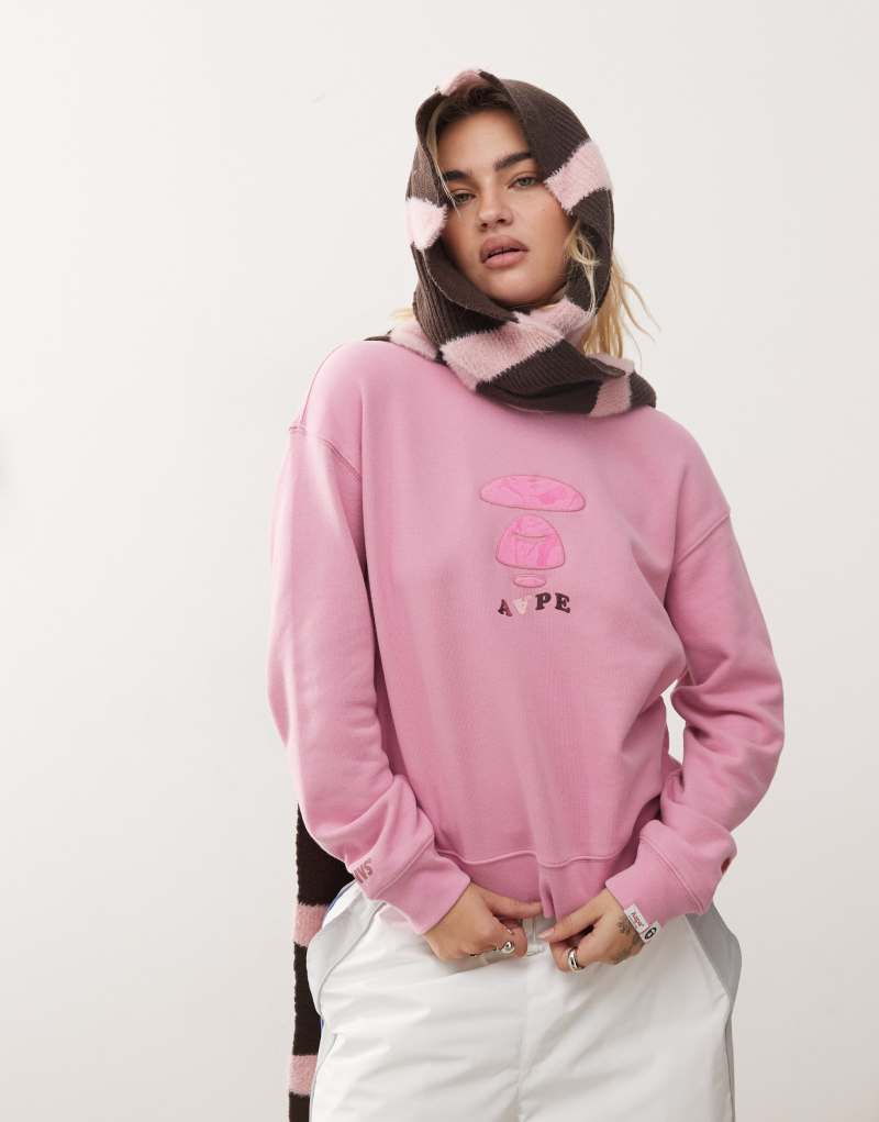 Aape By A Bathing Ape logo sweatshirt in pink Aape By A Bathing Ape®