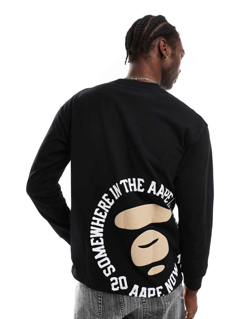 Aape By A Bathing Ape long sleeve universe t-shirt in black Aape By A Bathing Ape®