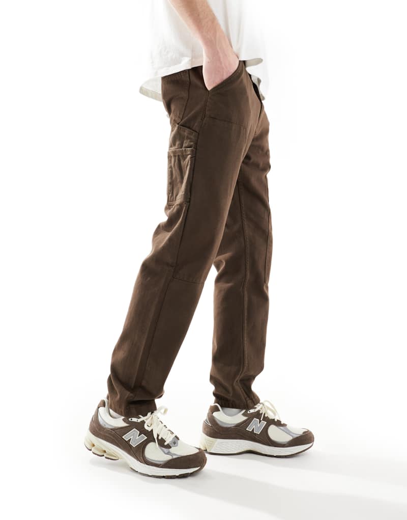 Another Influence utility carpenter straight leg pants in brown Another Influence