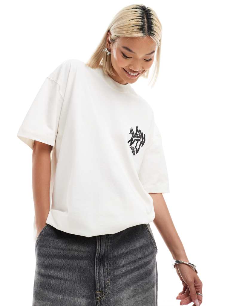 AllSaints Orlando back print t-shirt in white AllSaints