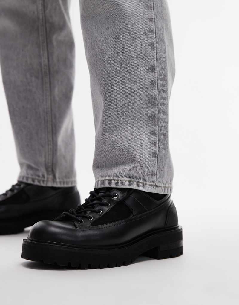 AllSaints Hank leather combat boots in black AllSaints