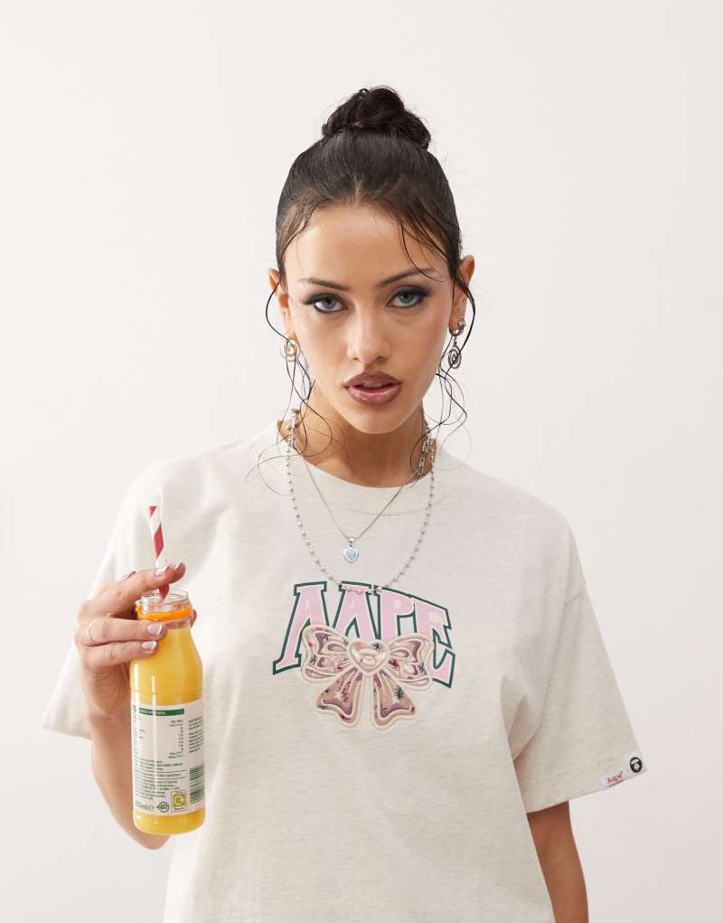 Aape By A Bathing Ape logo t-shirt in ivory Aape By A Bathing Ape®