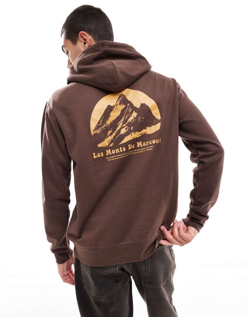 Another Influence les monts slogan hoodie in brown Another Influence