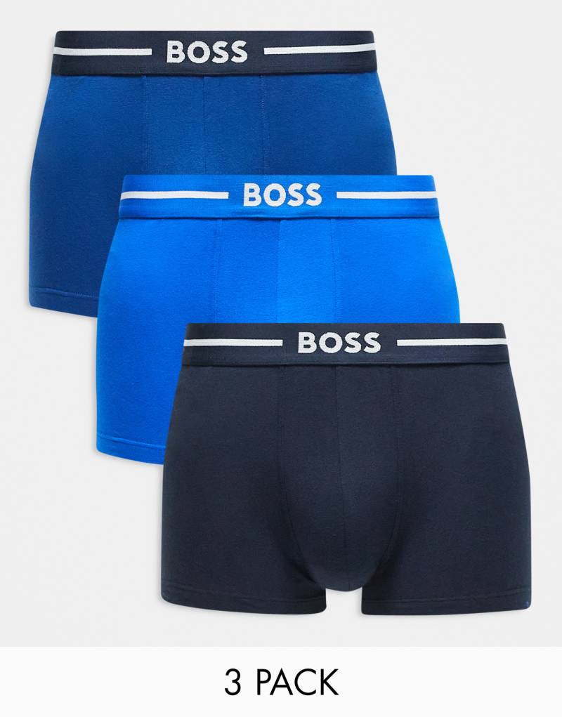 BOSS Bodywear 3 pack Bold trunks in multi Boss