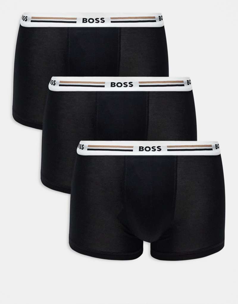 BOSS Bodywear 3 pack revive boxer briefs in black Boss