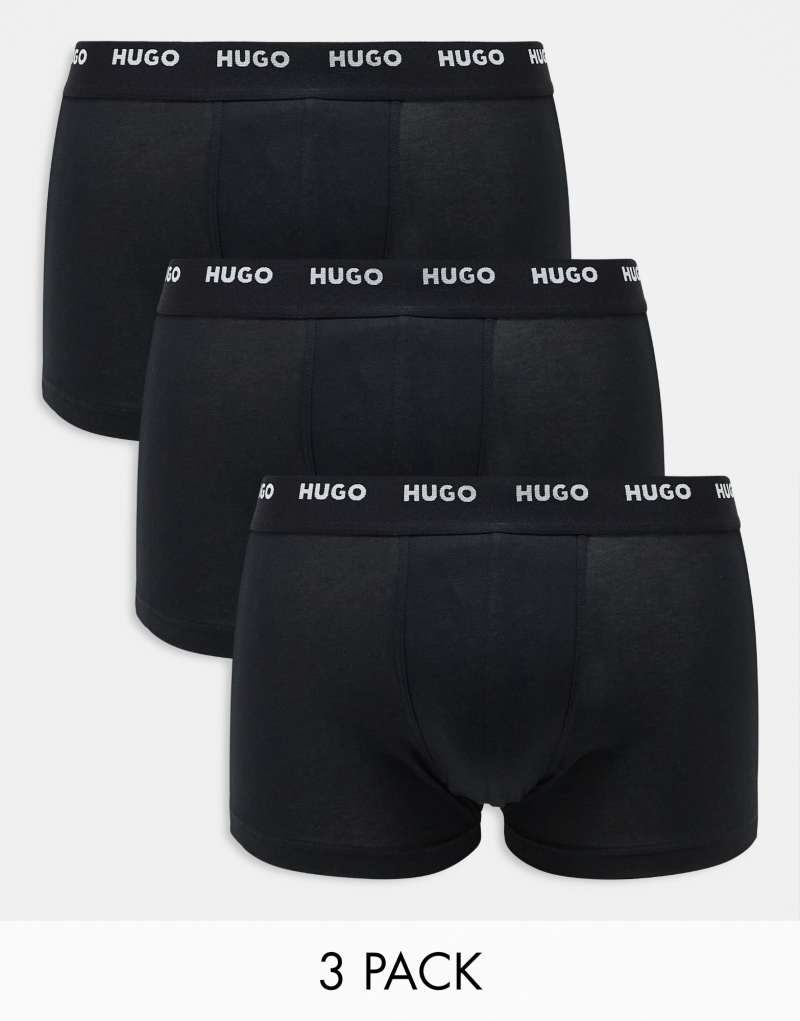 HUGO Bodywear 3 pack boxer briefs in black Boss