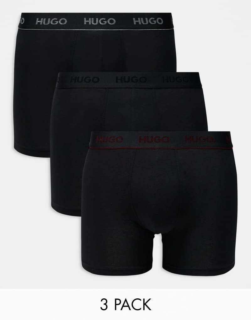 HUGO Bodywear 3-pack boxer briefs in black Boss