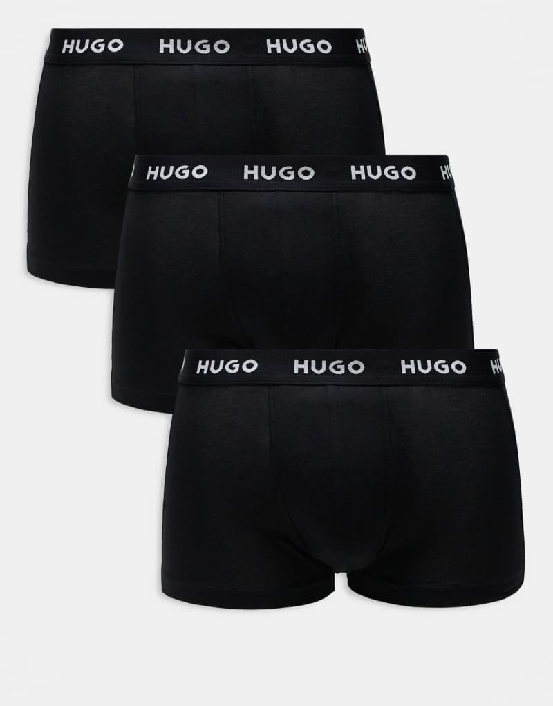 HUGO Bodywear 3 pack boxer briefs in black Boss