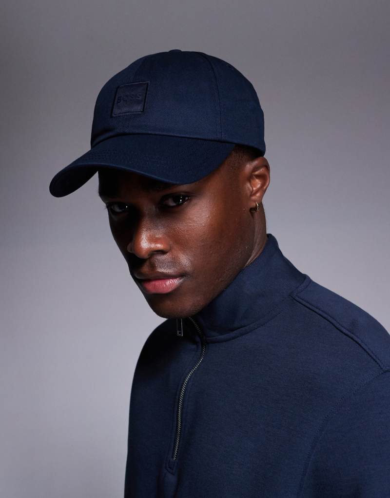 Boss Derrel tonal logo baseball cap in dark blue BOSS Orange