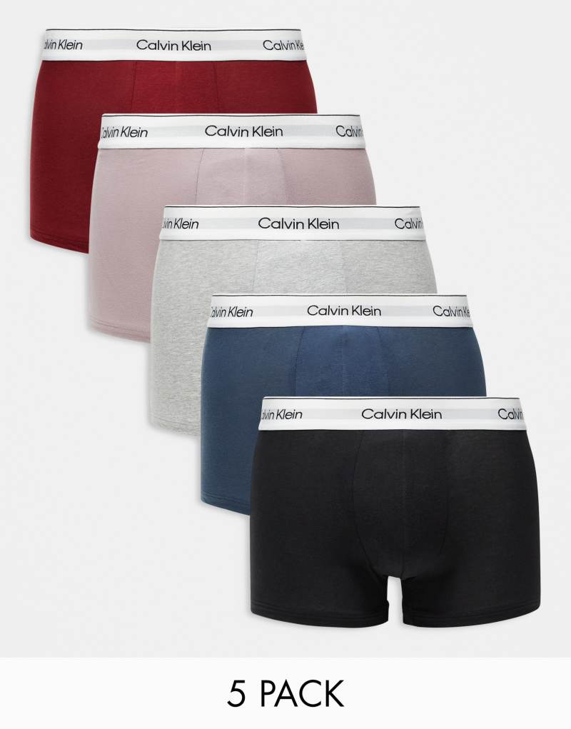 Брифы Calvin Klein Modern Cotton, комплект из 5 штук, с эластичной талией и фирменным дизайном Calvin Klein