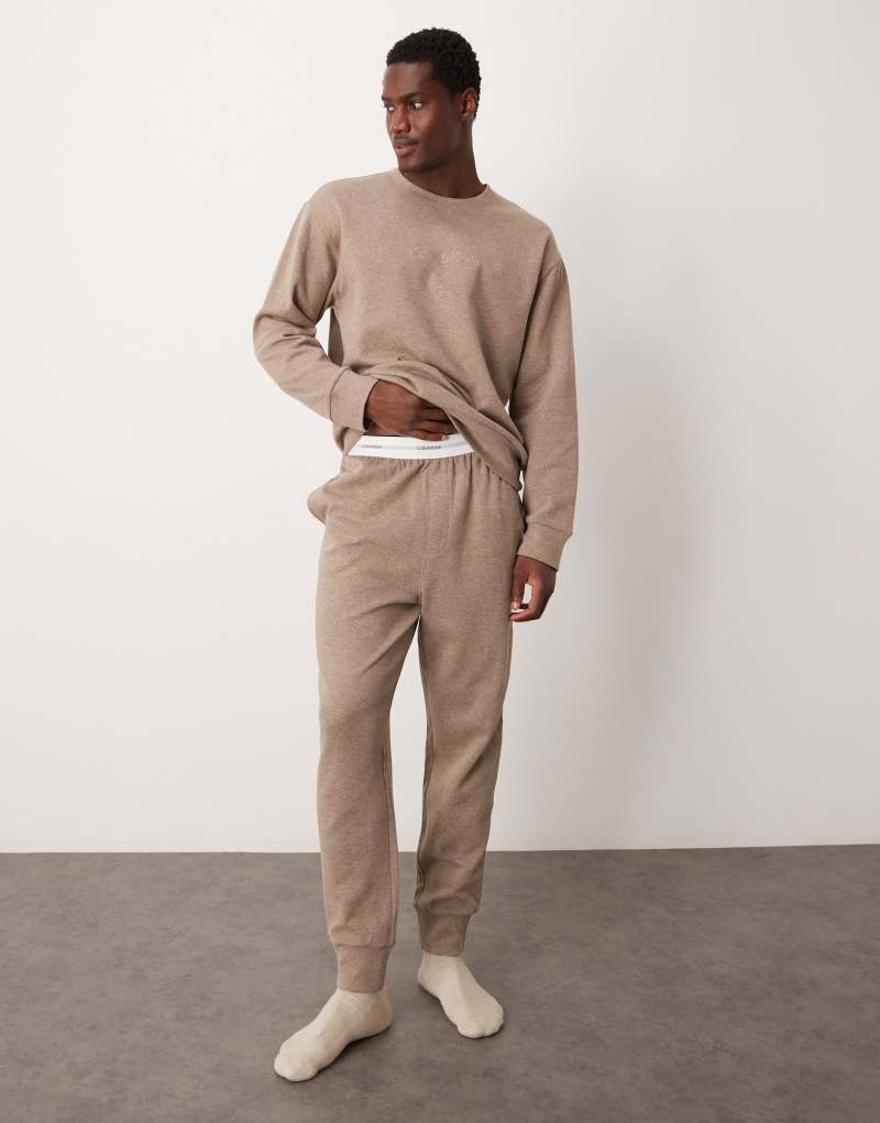 Calvin Klein Modern Cotton lounge sweatpants in beige heather Calvin Klein