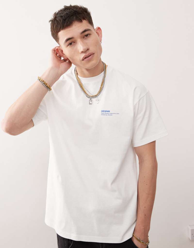 Dr Denim Trooper relaxed fit t-shirt in white Dr Denim