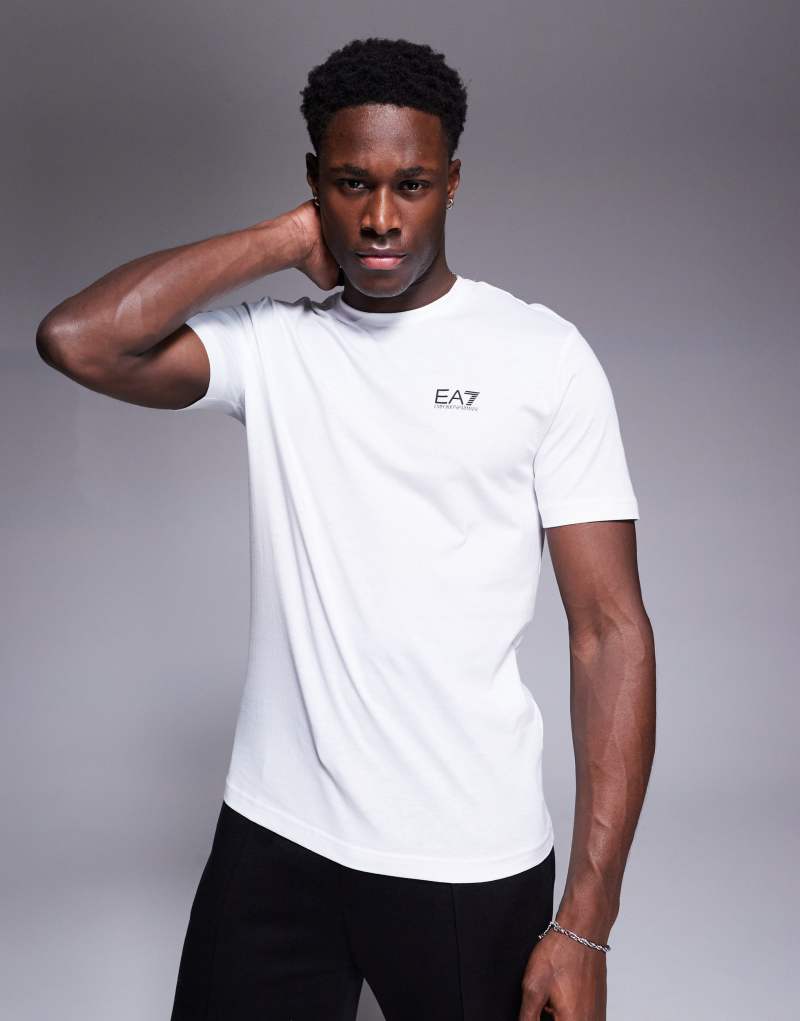 Armani EA7 crew neck logo t-shirt in white EA7 Emporio Armani