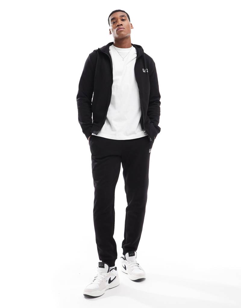 EA7 zip up tracksuit in black EA7 Emporio Armani