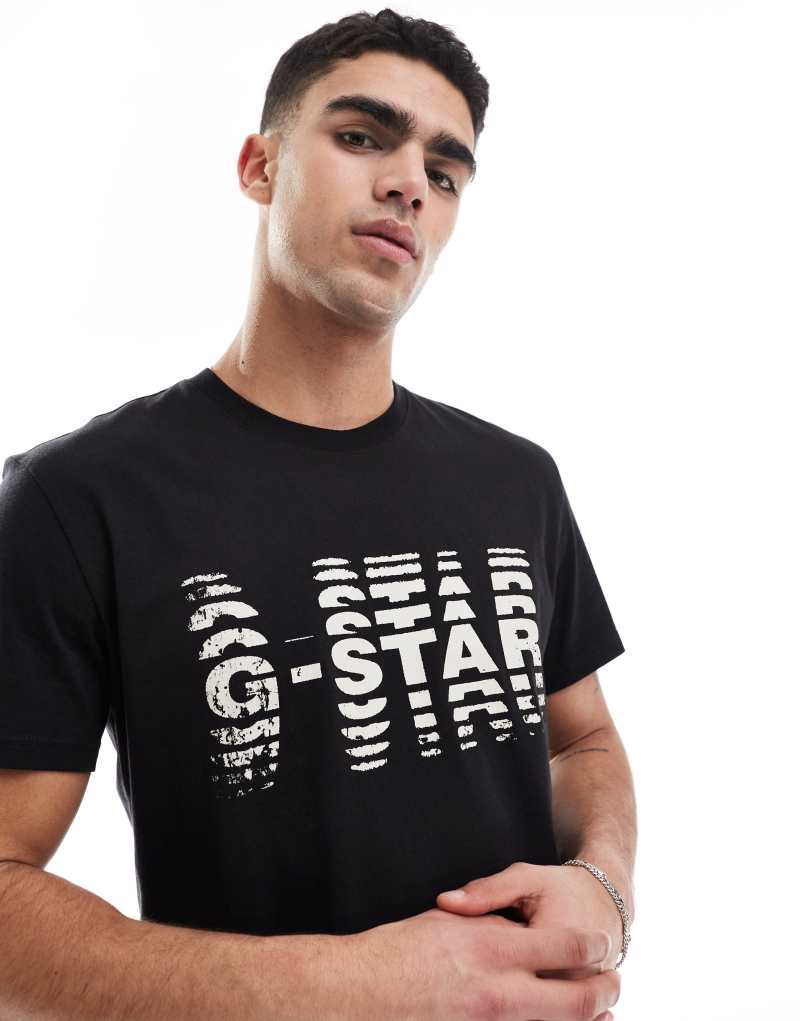 G-Star t-shirt in black with shattered logo print G-Star Raw