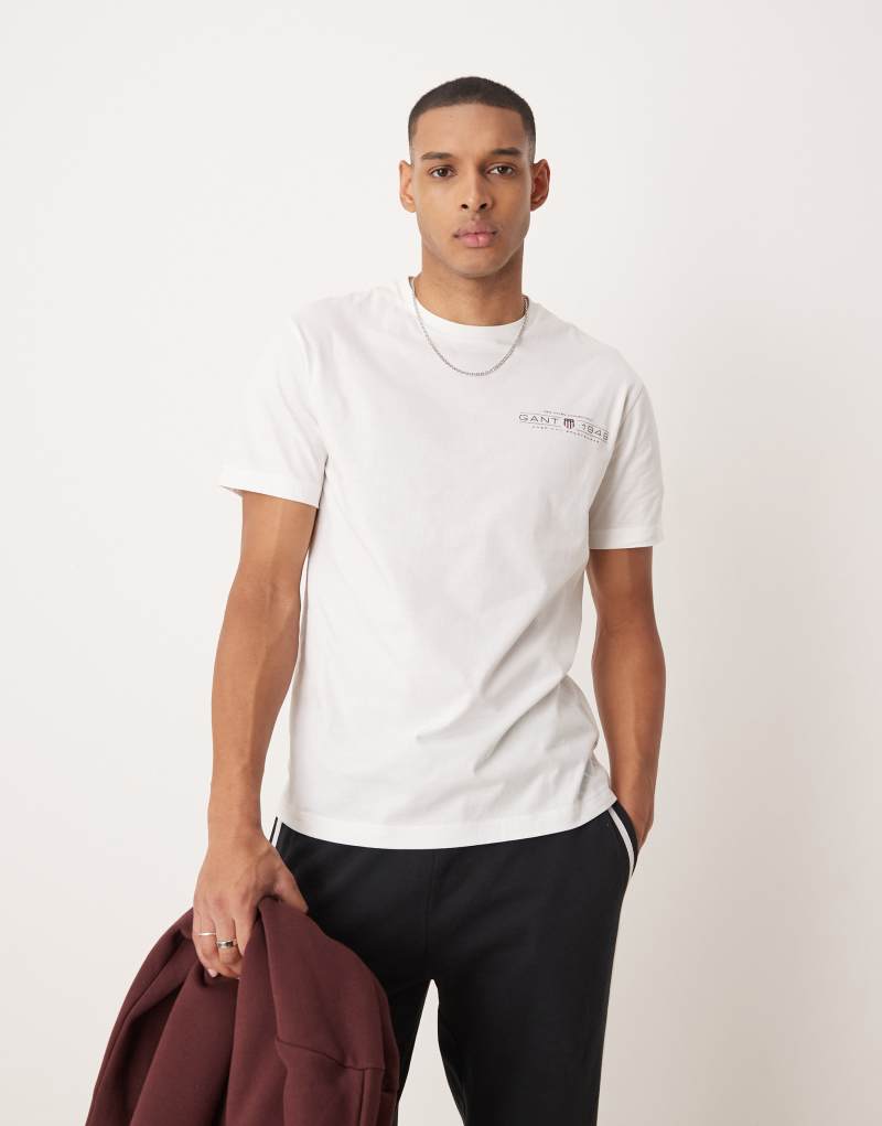 GANT 1949 logo t-shirt in off white Gant