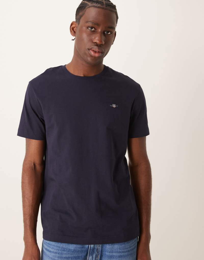 GANT shield logo t-shirt in navy blue Gant