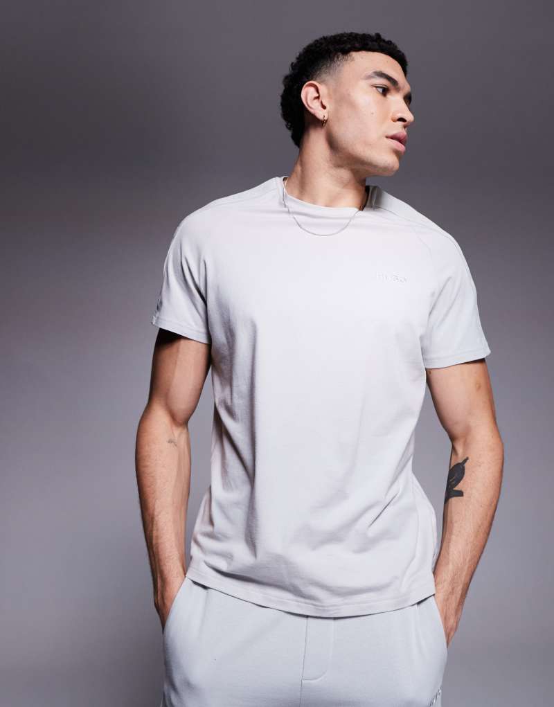 HUGO Bodywear tonal logo t-shirt in gray Hugo Red