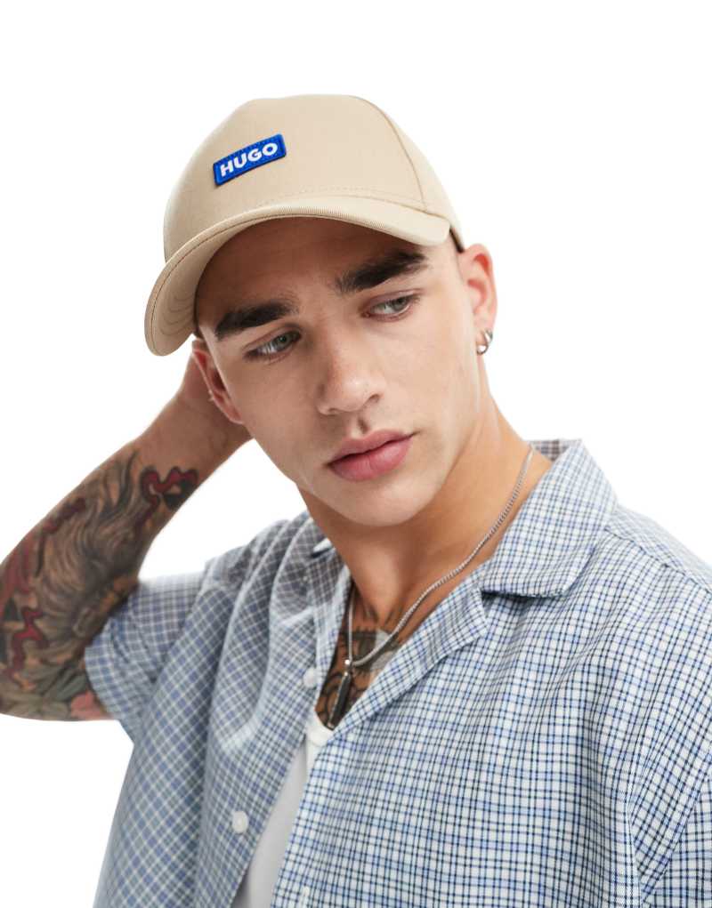 HUGO Blue jinko baseball cap in beige Hugo Blue