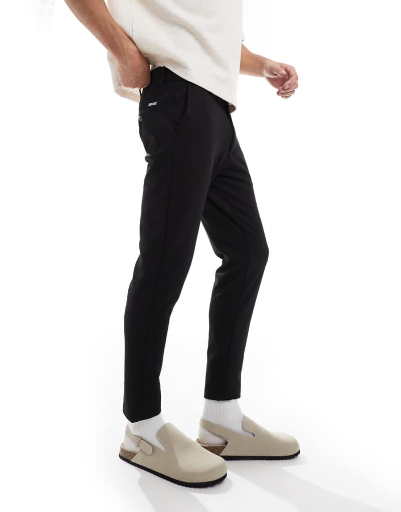 JJ Rebel slim smart pants in black JJ Rebel