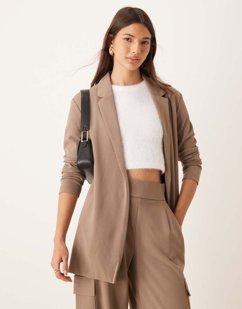 JDY lightweight blazer in brown - part of a set Jdy