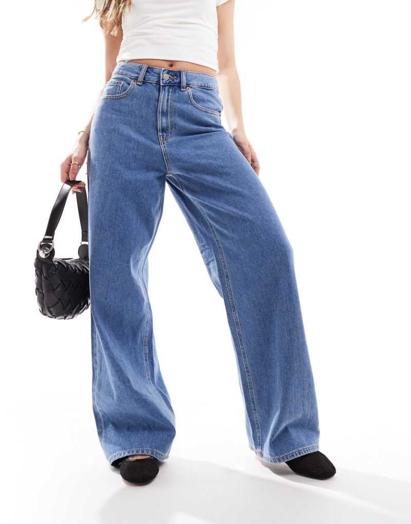 JJXX Tokyo high rise wide leg jeans in mid blue Jjxx