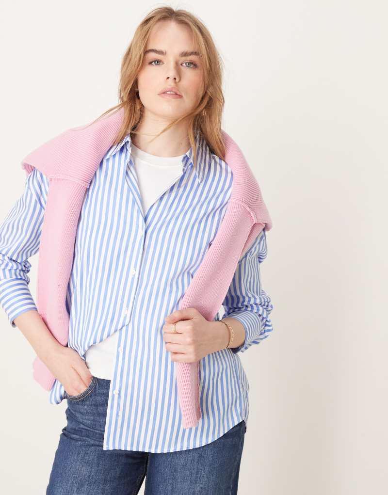 JDY loose fit shirt in blue stripes Jdy