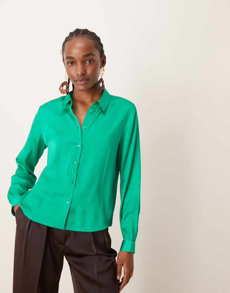 JDY satin shirt in green Jdy