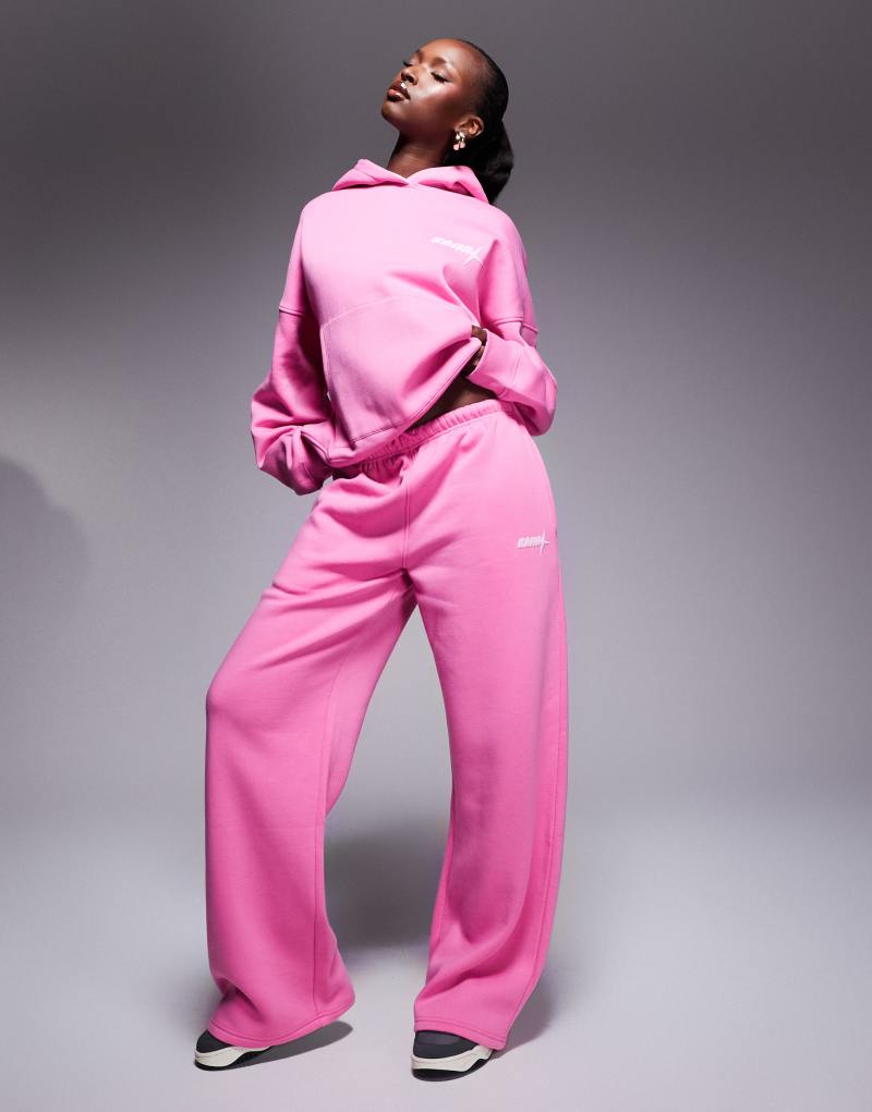 Kaiia logo wide leg sweatpants in pink - part of a set Kaiia