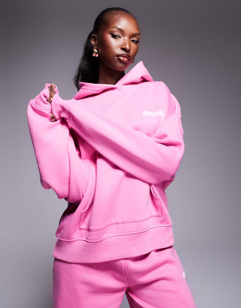 Kaiia logo oversized hoodie in pink - part of a set Kaiia