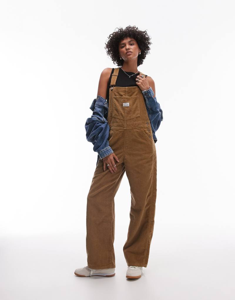 Levi's baggy fit cord overalls in brown Levi's®