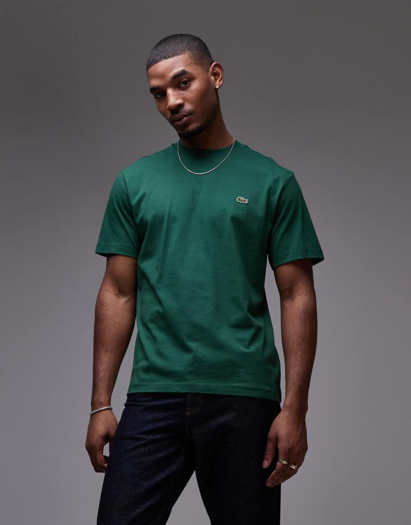 Lacoste midweight boxy fit t-shirt in dark green Lacoste