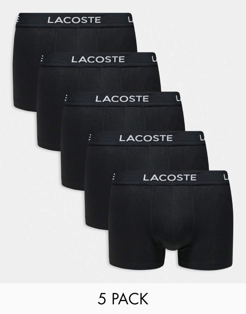 Lacoste pack of 5 boxer briefs in black  Lacoste